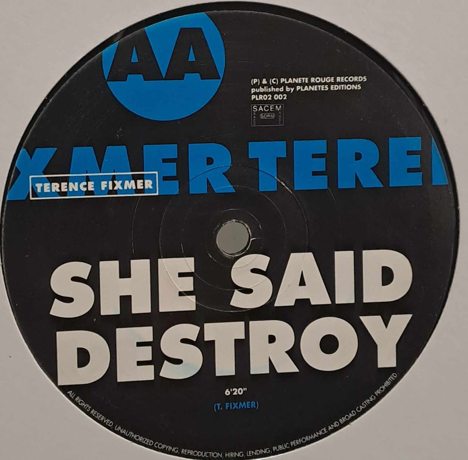 Planete Rouge Records 02 002 - vinyle techno